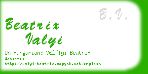 beatrix valyi business card